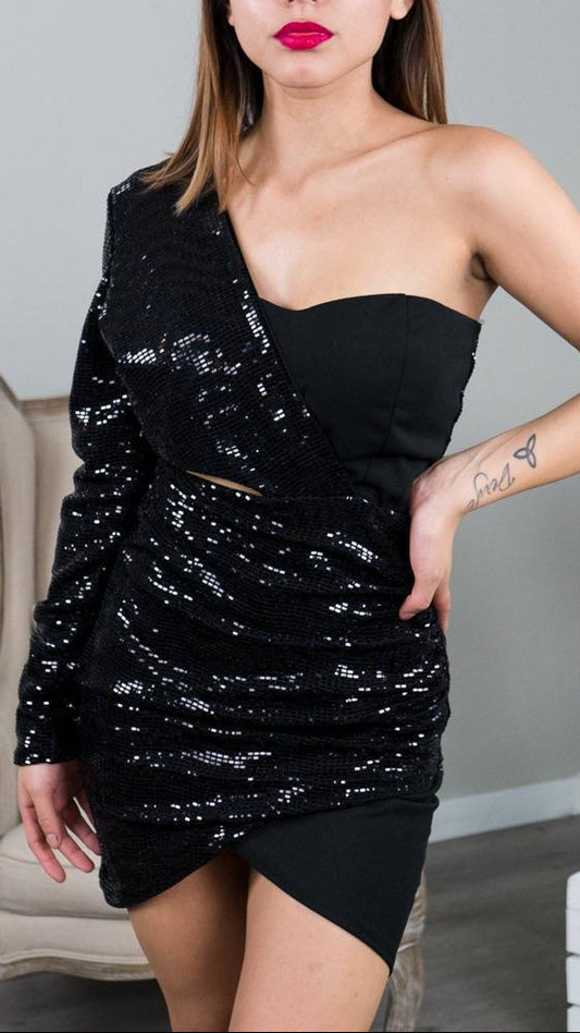 Vestido “Mirror Game” – Lentejuelas Asimétrico