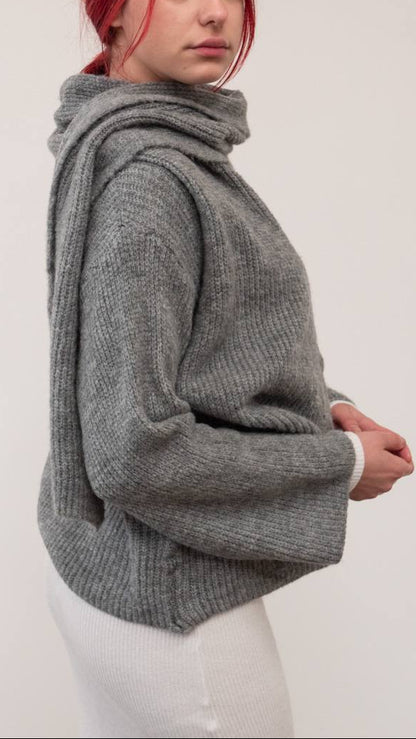 🐑 Jersey de lana con bufanda de lana · Modelo G6 "Nevada"