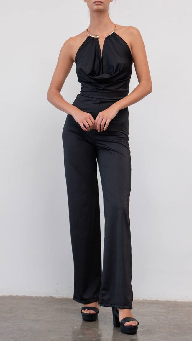 Mono Halter Satinado con Anilla Dorada – Talla Única (S a M)