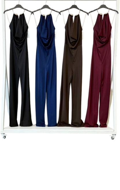 Mono Halter Satinado con Anilla Dorada – Talla Única (S a M)