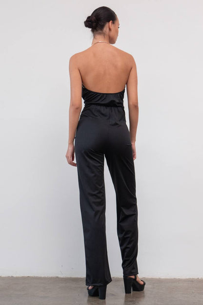 Mono Halter Satinado con Anilla Dorada – Talla Única (S a M)