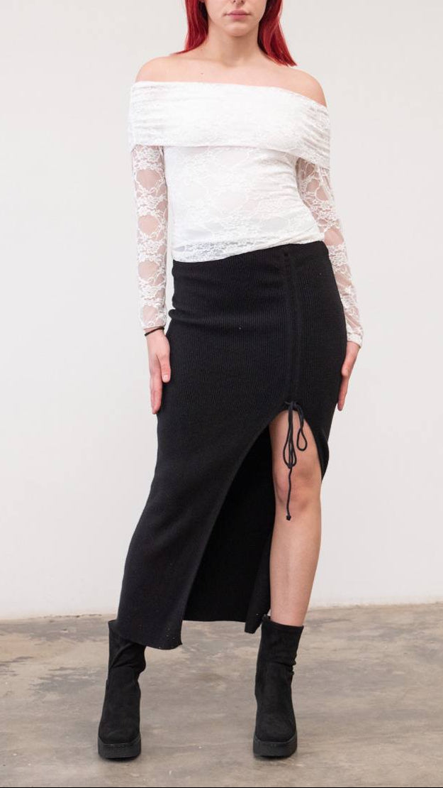 Camiseta Encaje Off Shoulder – Talla Única (S a M)