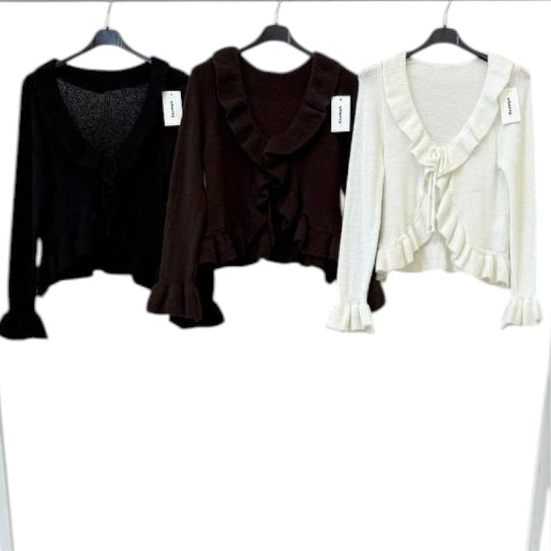 Chaqueta Boho de Lana con Volantes – Talla Única (S a M)