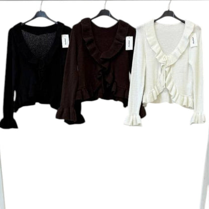 Chaqueta Boho de Lana con Volantes – Talla Única (S a M)