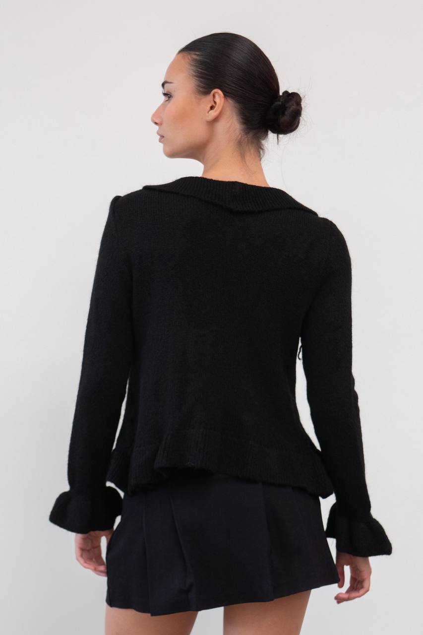 Chaqueta Boho de Lana con Volantes – Talla Única (S a M)