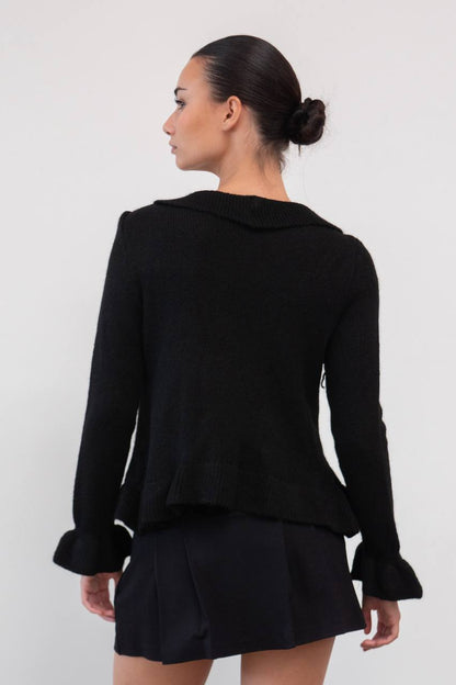 Chaqueta Boho de Lana con Volantes – Talla Única (S a M)