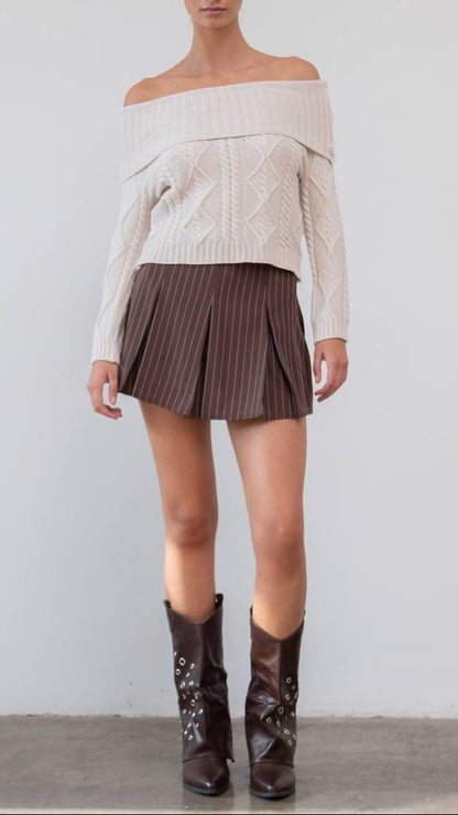 Jersey Off Shoulder Knit