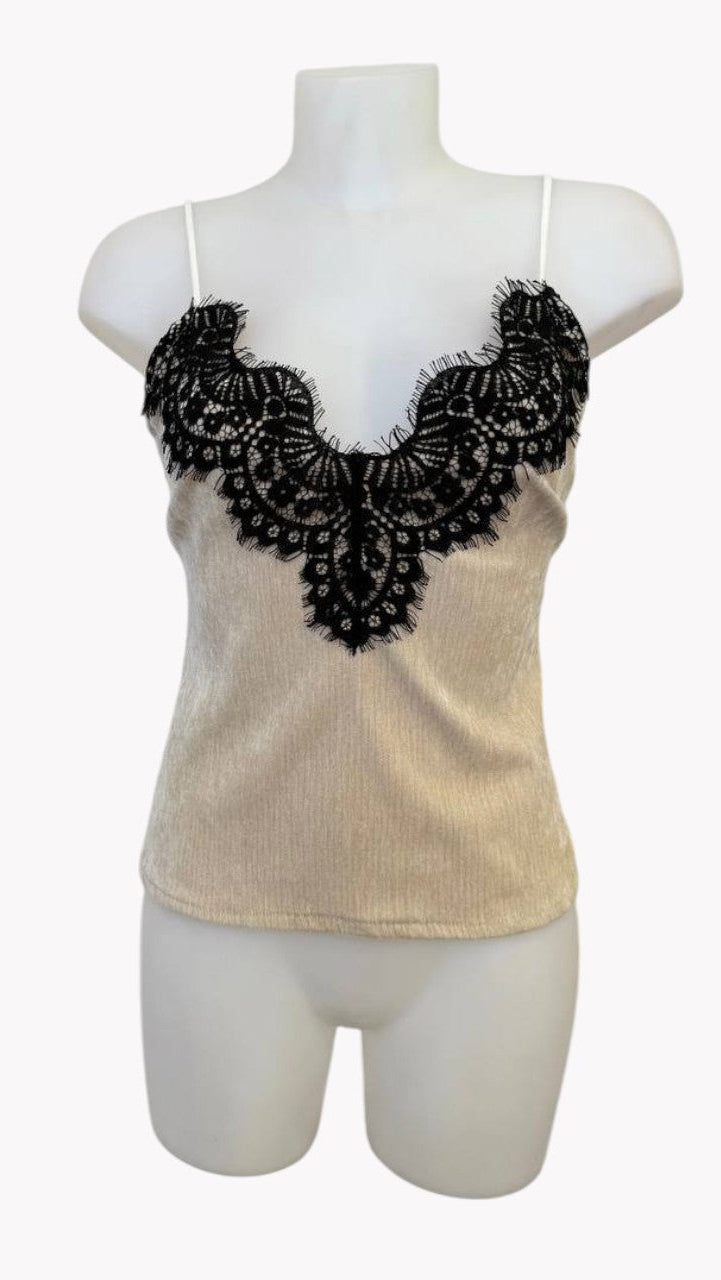 💋 Haut en velours et dentelle au toucher · 3 couleurs 💋