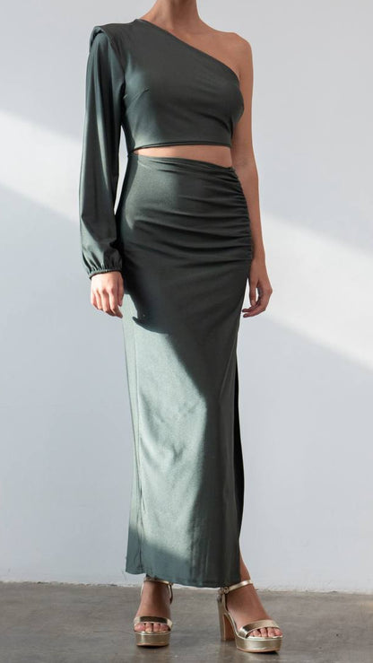 Conjunto Asimétrico de Punto Satinado