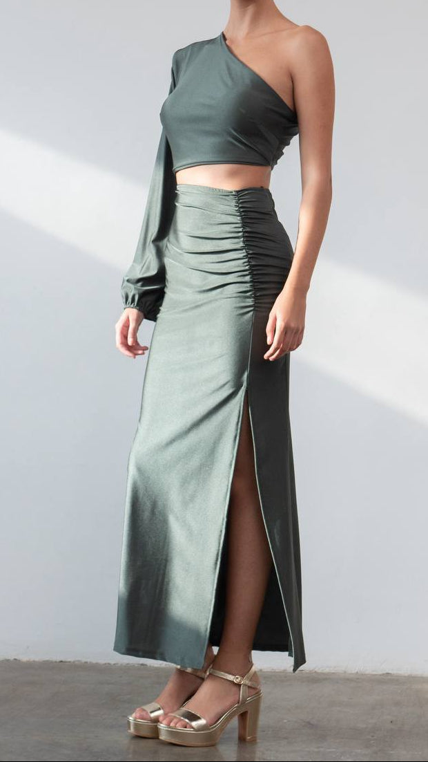 Conjunto Asimétrico de Punto Satinado