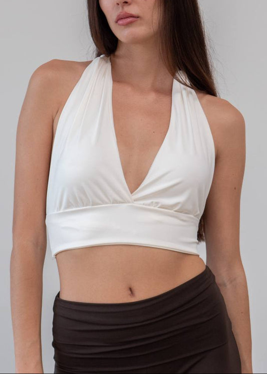 Top Halter Nudo Satén · 4 colores
