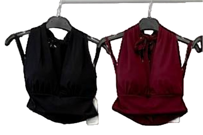 Top Halter Nudo Satén · 4 colores