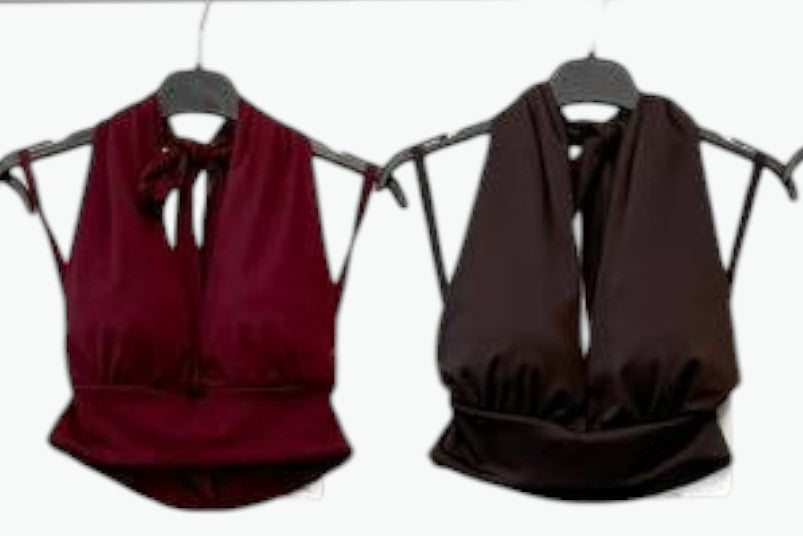 Top Halter Nudo Satén · 4 colores