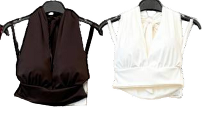 Top Halter Nudo Satén · 4 colores