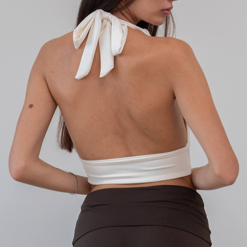 Top Halter Nudo Satén · 4 colores