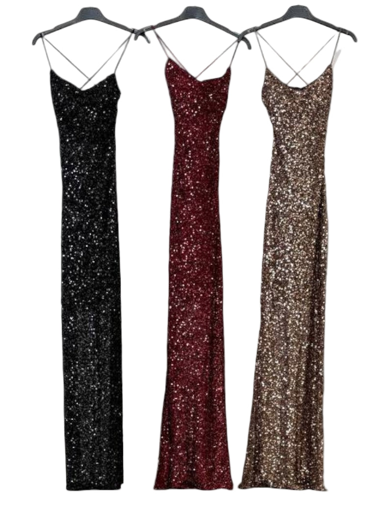 Vestido Largo “Midnight Shine” · 3 colores ✨