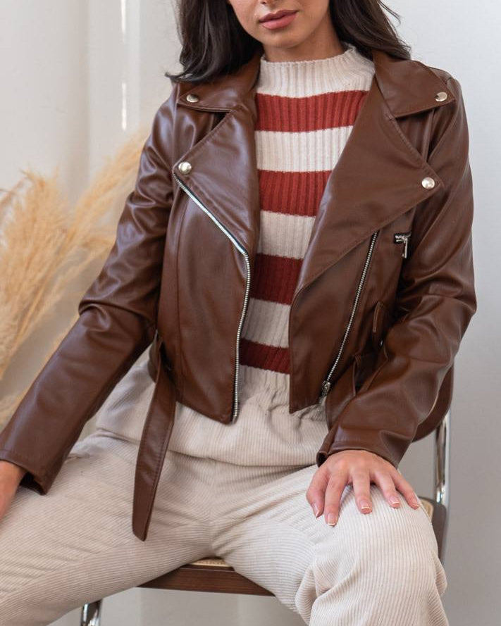 🖤 Chaqueta Biker Efecto Cuero · 2 Colores 🤎