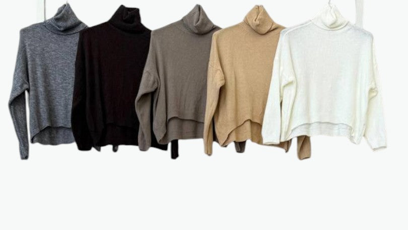 Jersey Cropped Cuello Alto · 5 Colores