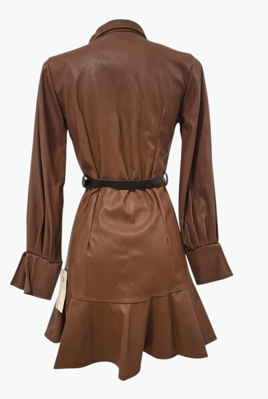 🖤 Vestido Efecto Piel con Cinturón · 2 Colores 🤎