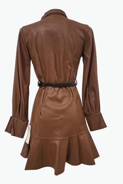 🖤 Vestido Efecto Piel con Cinturón · 2 Colores 🤎