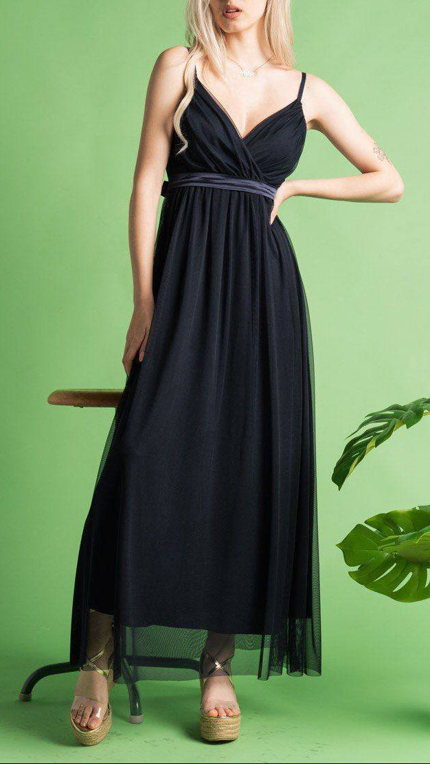 👗 Vestido Largo Tul Cruzado · 3 Colores 👗