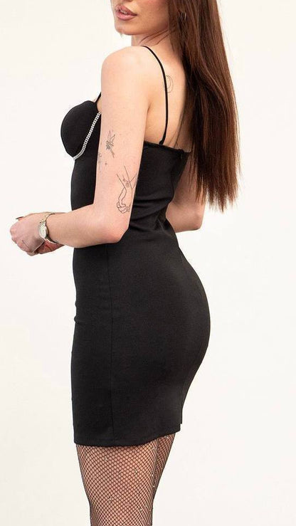 ✨ Vestido Corto con Brillos en el Escote · 4 Colores ✨