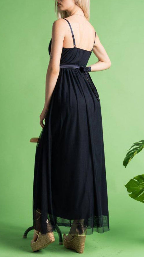 👗 Vestido Largo Tul Cruzado · 3 Colores 👗