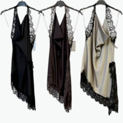 Blusa Lencera Satin Lace Drape 🧷