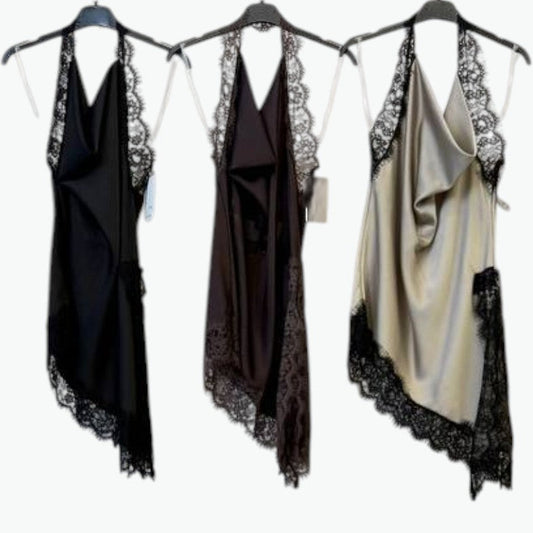 Blusa Lencera Satin Lace Drape 🧷