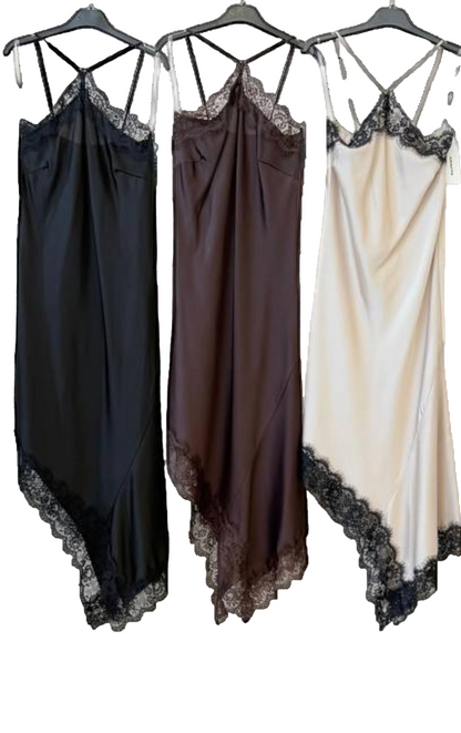 Vestido lencero con encaje – La tendencia de este otoño ✨ 3 colores