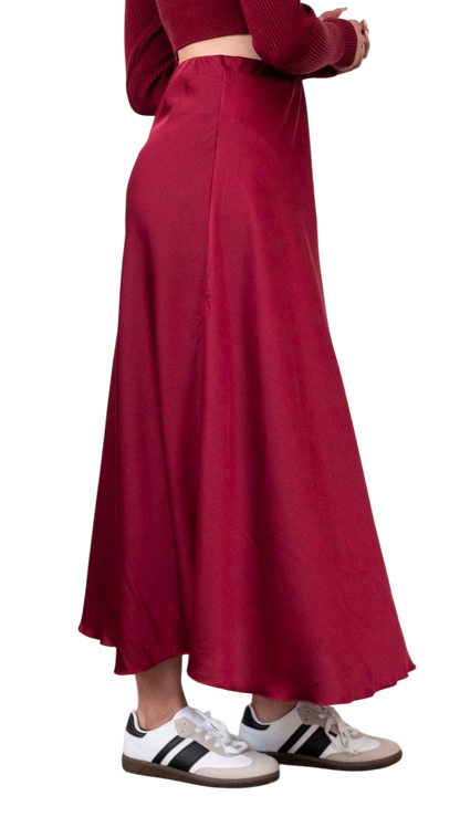 Falda Satinada Midi – 3 Colores