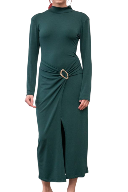 ✨ Vestido Midi con Hebilla Dorada ✨