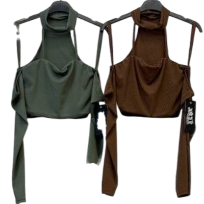 ✨ CROP TOP CANALÉ CHOKER MANGUITO ✨