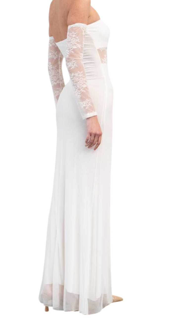 Vestido Largo Encaje Elegancia Dual